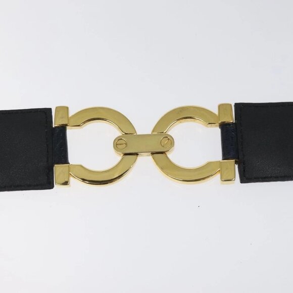 Salvatore Ferragamo Gancini Belt Leather 34.6"" Navy Auth 119422 - Picture 12 of 13